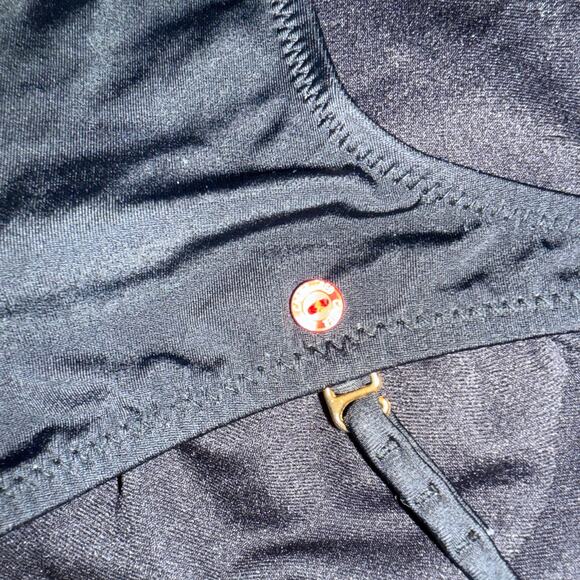 Red Carter One Piece Bathing Suit SZ 12 Open Criss Cross Back Boho Hippie Tribal - Picture 5 of 12